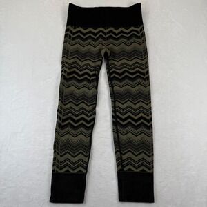 Lululemon Ebb To Street Tight 8 Black Olive Green Zig Zag Chevron Seamless Crop